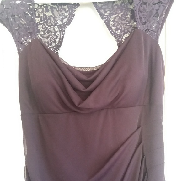 Plum Dress with Lace Back - Picture 2 of 8